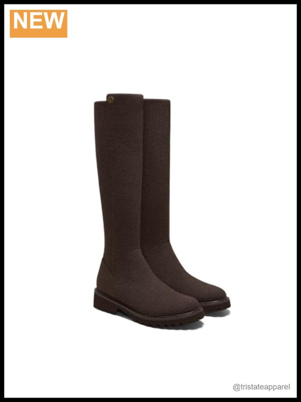 VIVAIA Filipa Womens Stretchy Wool Knee High Boots Round Toe Lug Sole Water